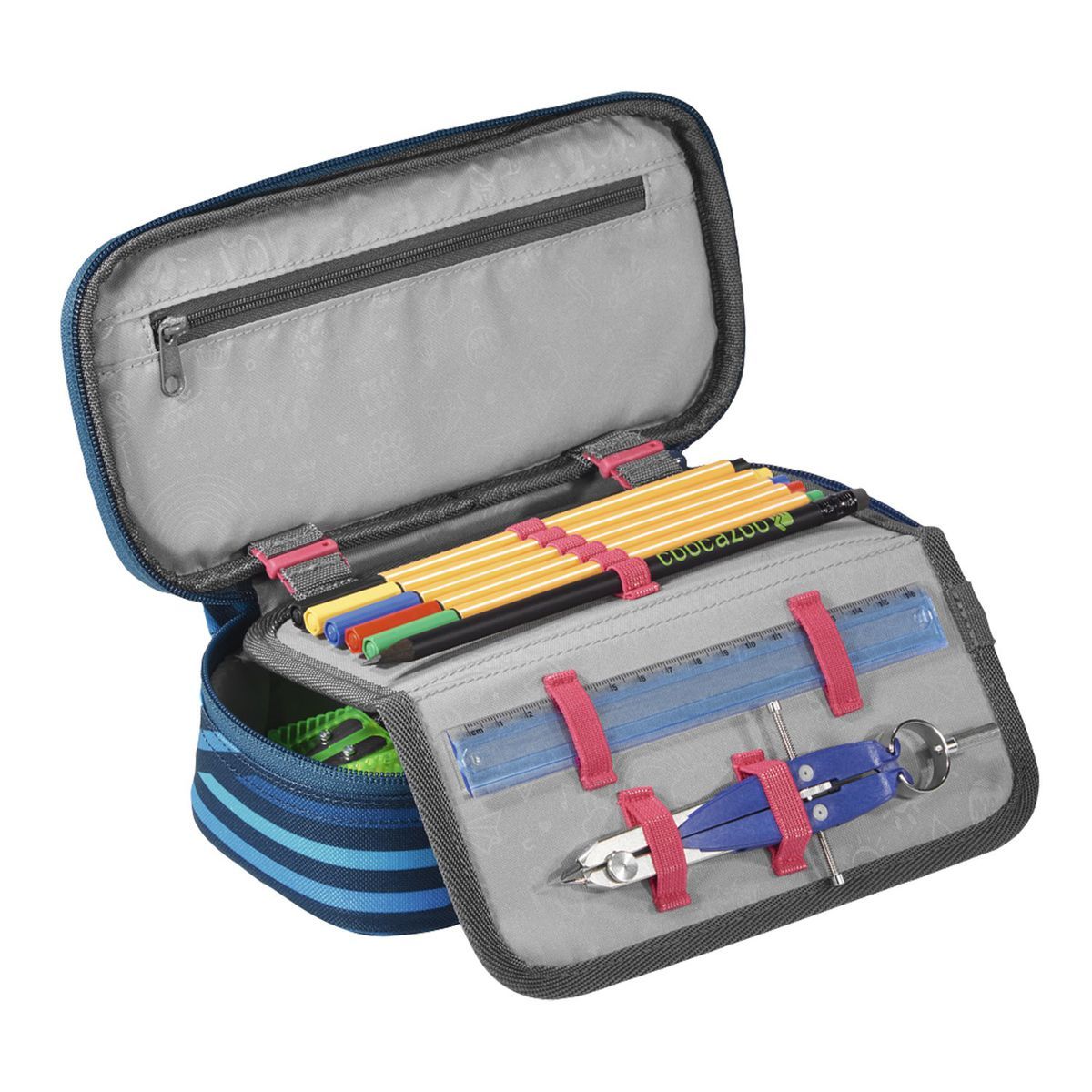 Coocazoo PencilDenzel Zebra Stripe Blue Schlamperbox
