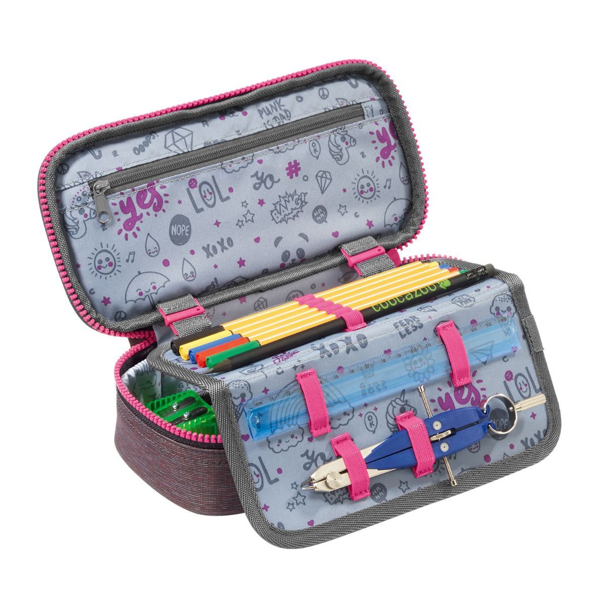 Coocazoo PencilDenzel Mixed Melange Pink Leo Schlamperbox