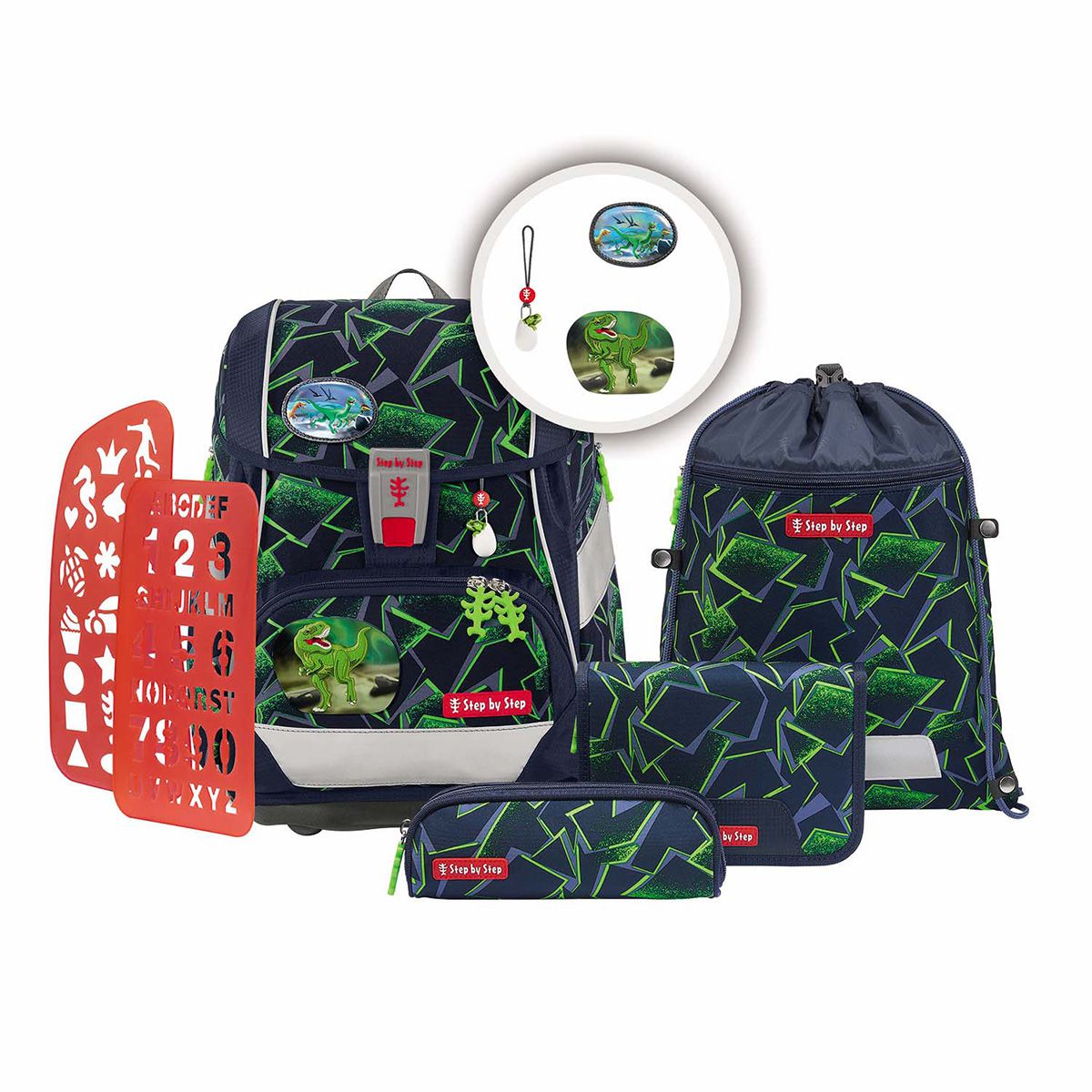 Step by Step 2in1 Plus Wild T-Rex Taro Schulranzen Set 6tlg.