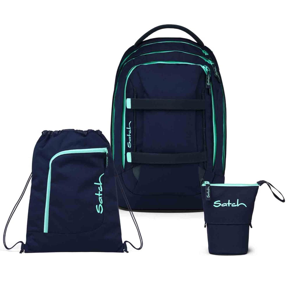 Satch Pack Ocean Mint Pencil Slider Light Edition Schulrucksack Set 3tlg.