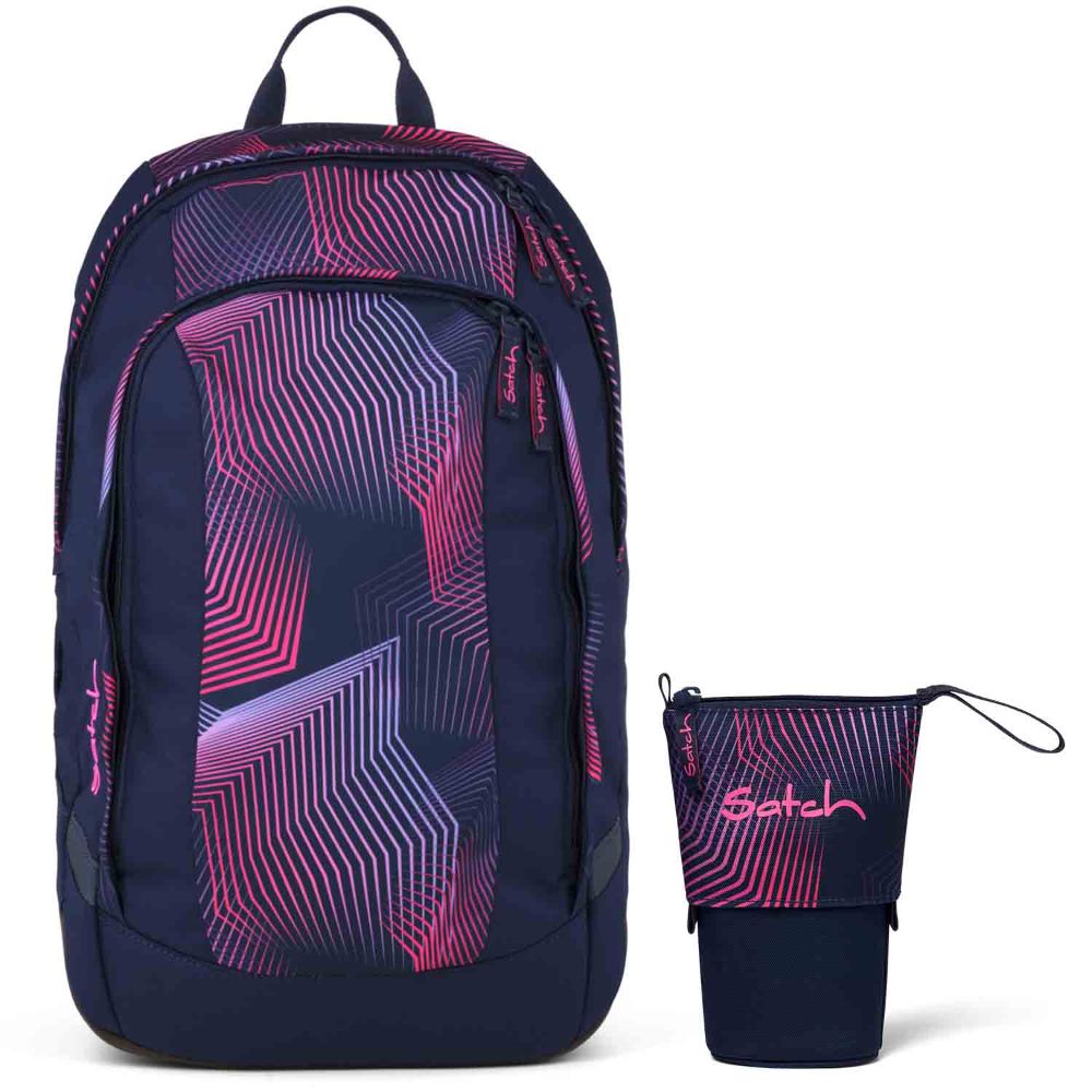 Satch Air Seismic Pink Schulrucksack Set 2tlg.
