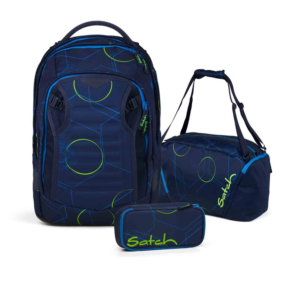Satch Match Plus Blue Tech Schulrucksack 3tlg.