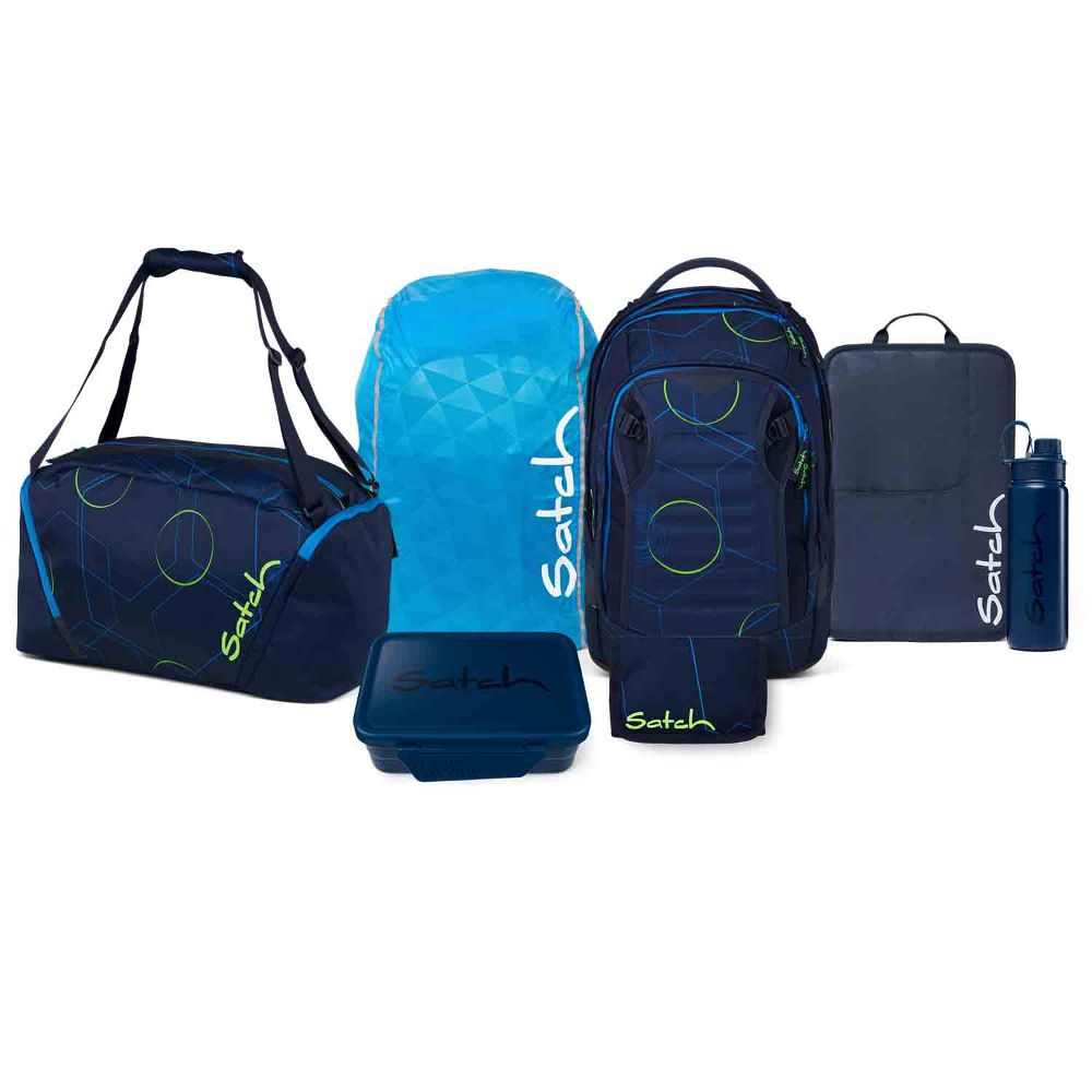 Satch Match Plus Blue Tech Kollektor Edition Schulrucksack Set 8tlg.
