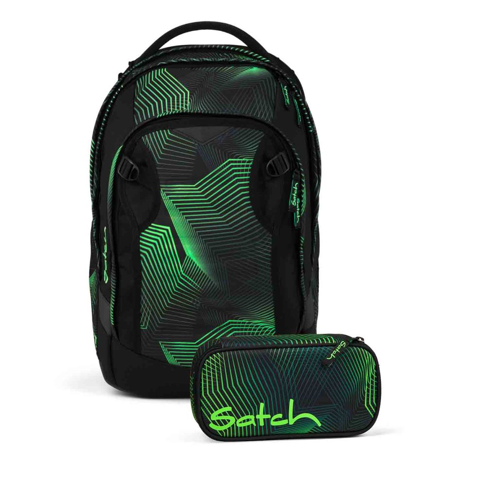 Satch Match Plus Seismic Green Schulrucksack Set 2tlg.