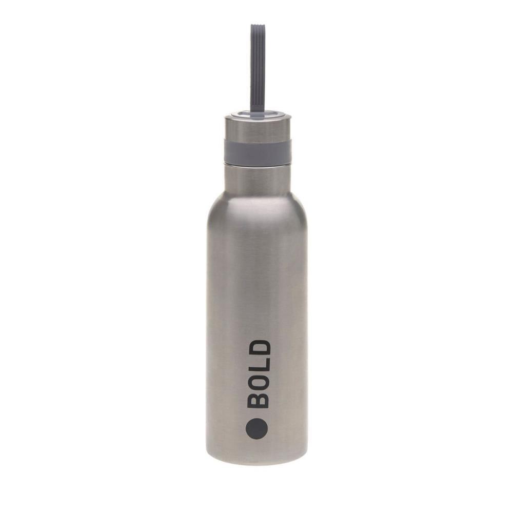 Lässig Trinkflasche 0,75 Liter Edelstahl Silver