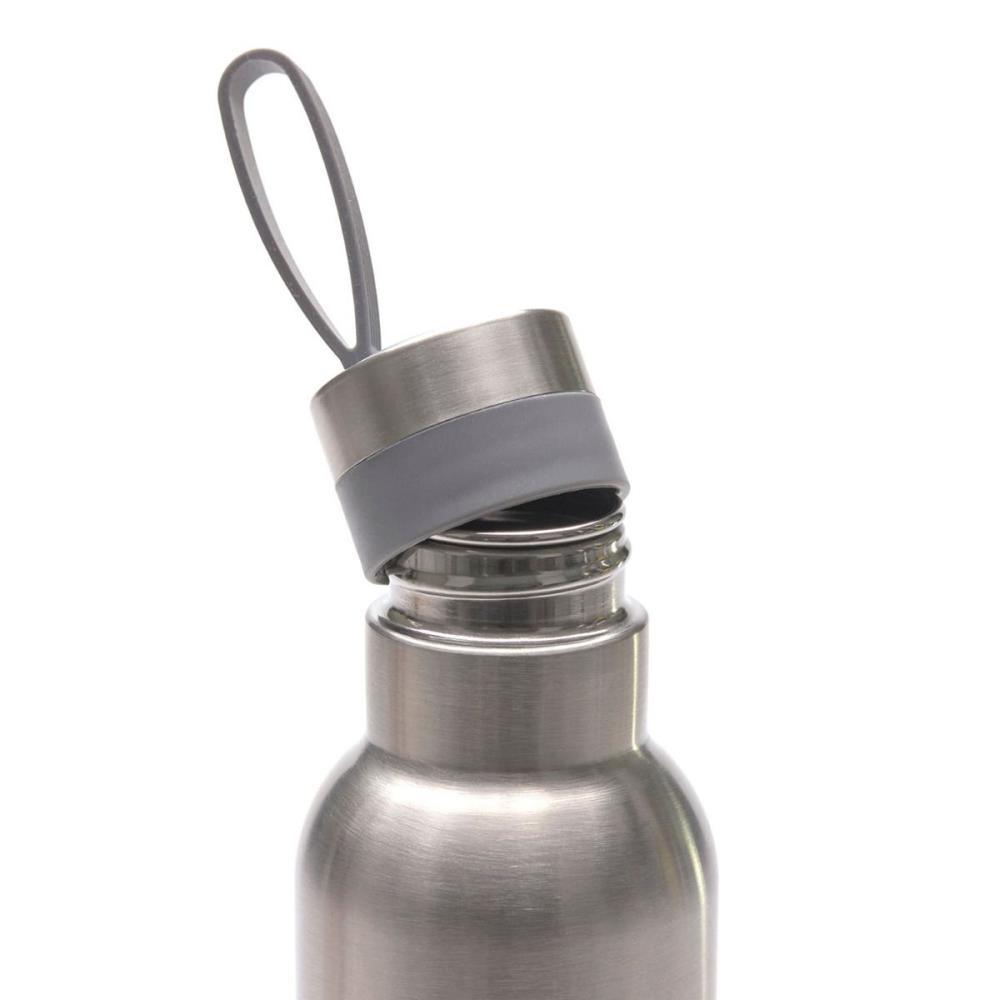 Lässig Trinkflasche 0,75 Liter Edelstahl Silver