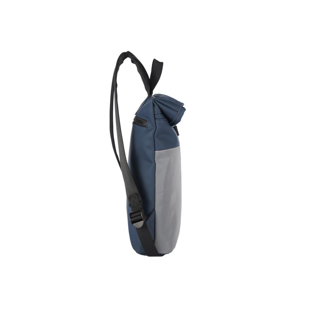 New Rebels Bowie New York Reflective Navy Mini Rolltop Rucksack