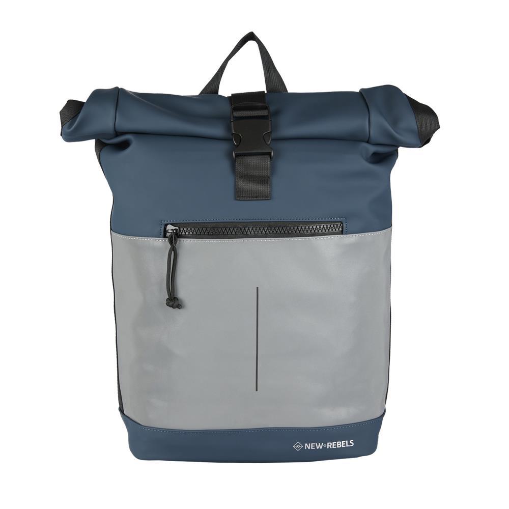 New Rebels Bowie New York Reflective Navy Rolltop Rucksack