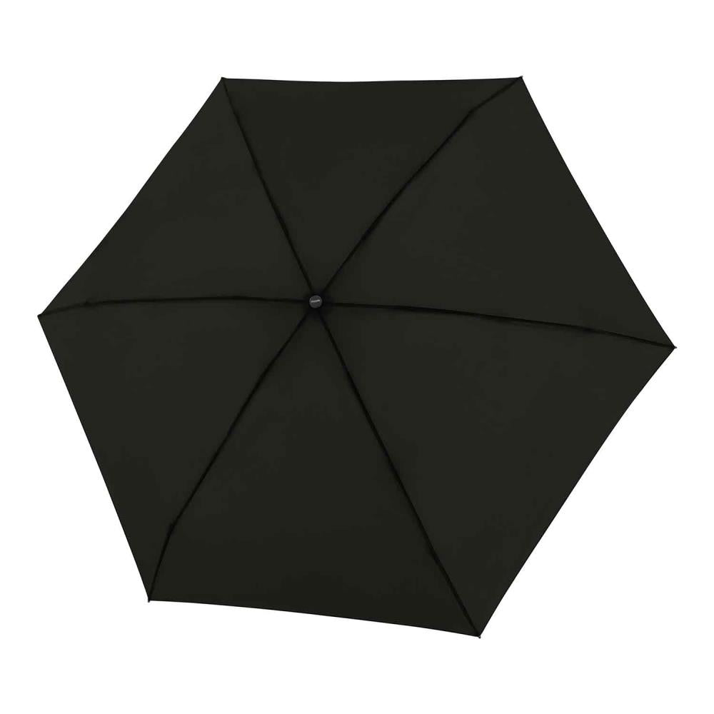 Knirps Fiber Compact Mini Uni Solid Simply Black Manual Regenschirm