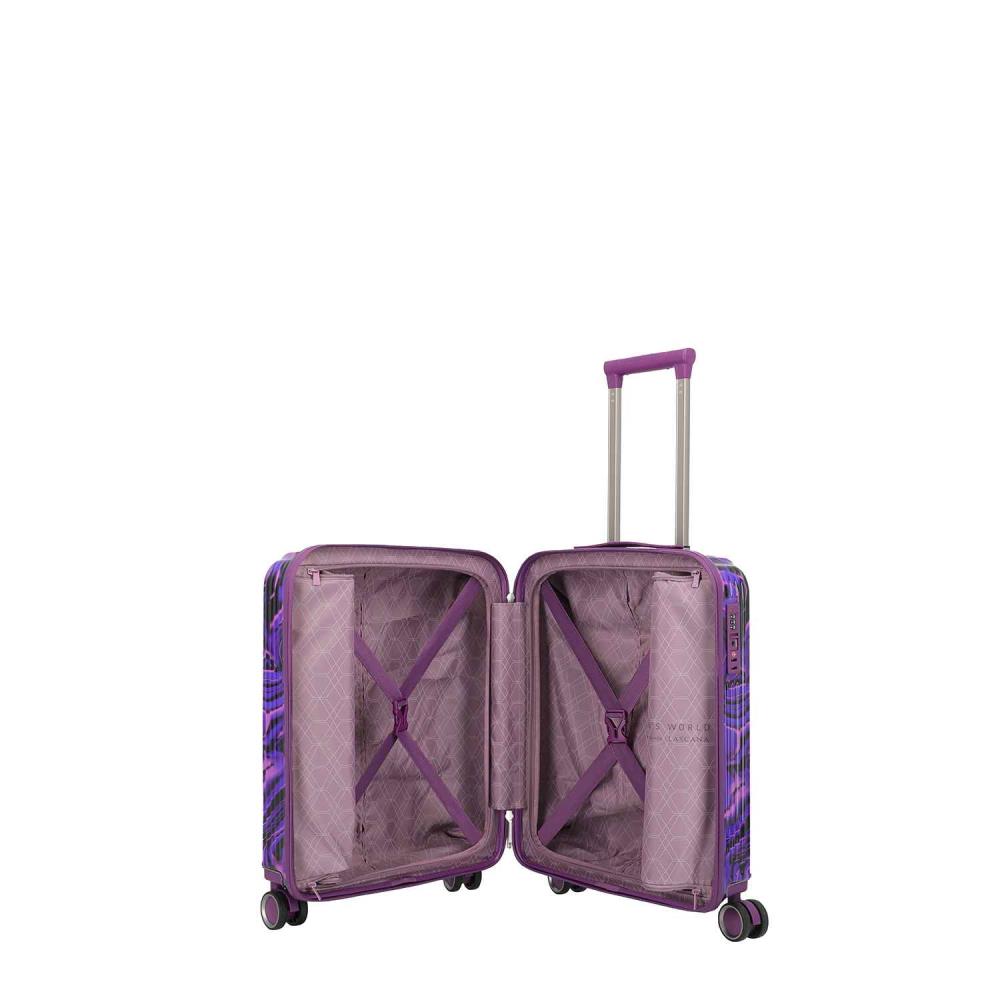 Travelite Lascana Edition Purple Swirl 4 Doppelrollen Trolley S 55 cm