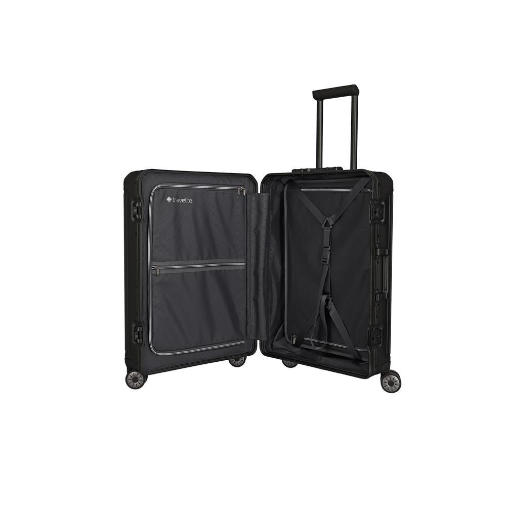Travelite Next Schwarz 4 Rollen Trolley M 65 cm