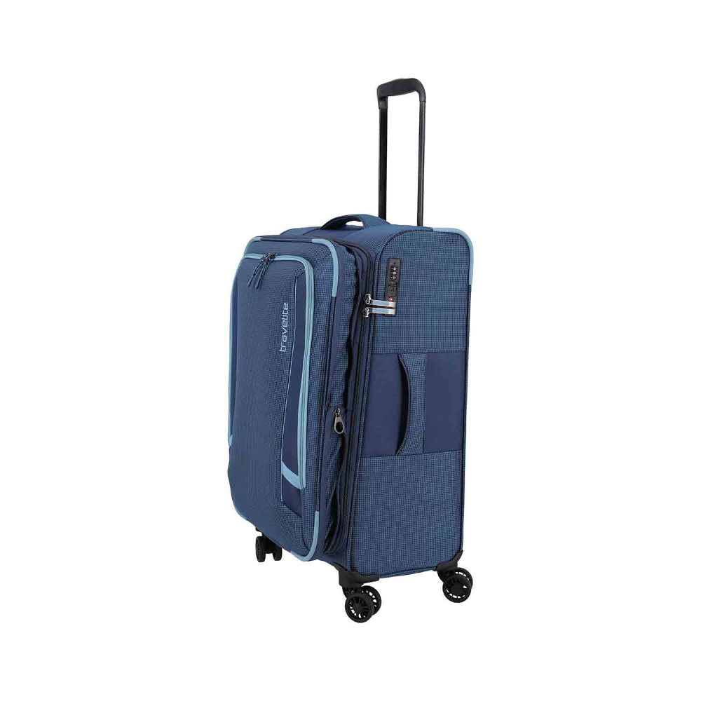 Travelite Corsiica Blue 4 Doppelrollen Trolley M 67 cm