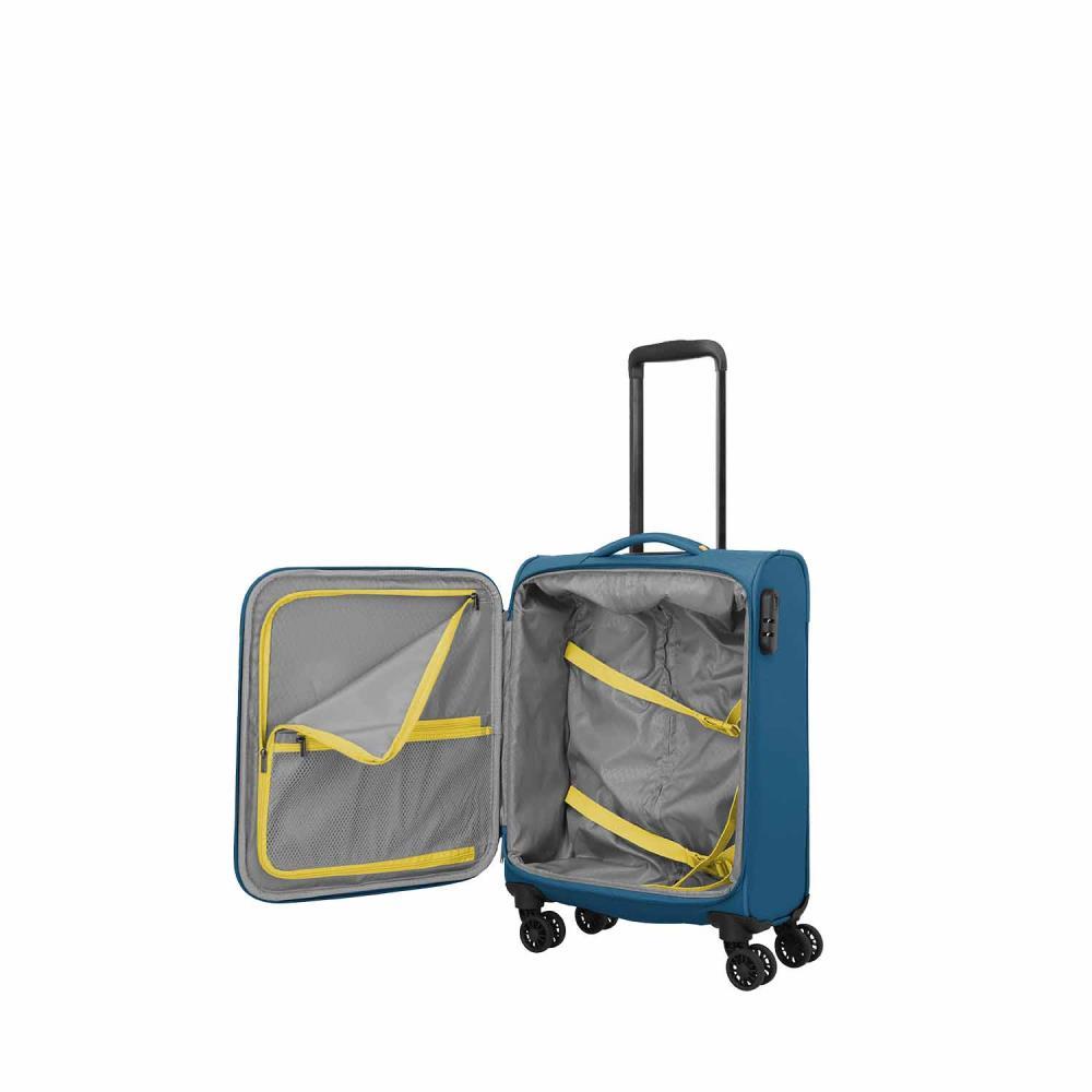 Travelite Umbria Petrol 4 Doppelrollen Trolley S 55 cm