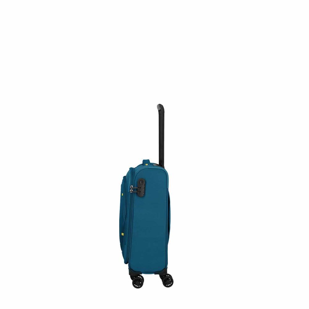 Travelite Umbria Petrol 4 Doppelrollen Trolley S 55 cm