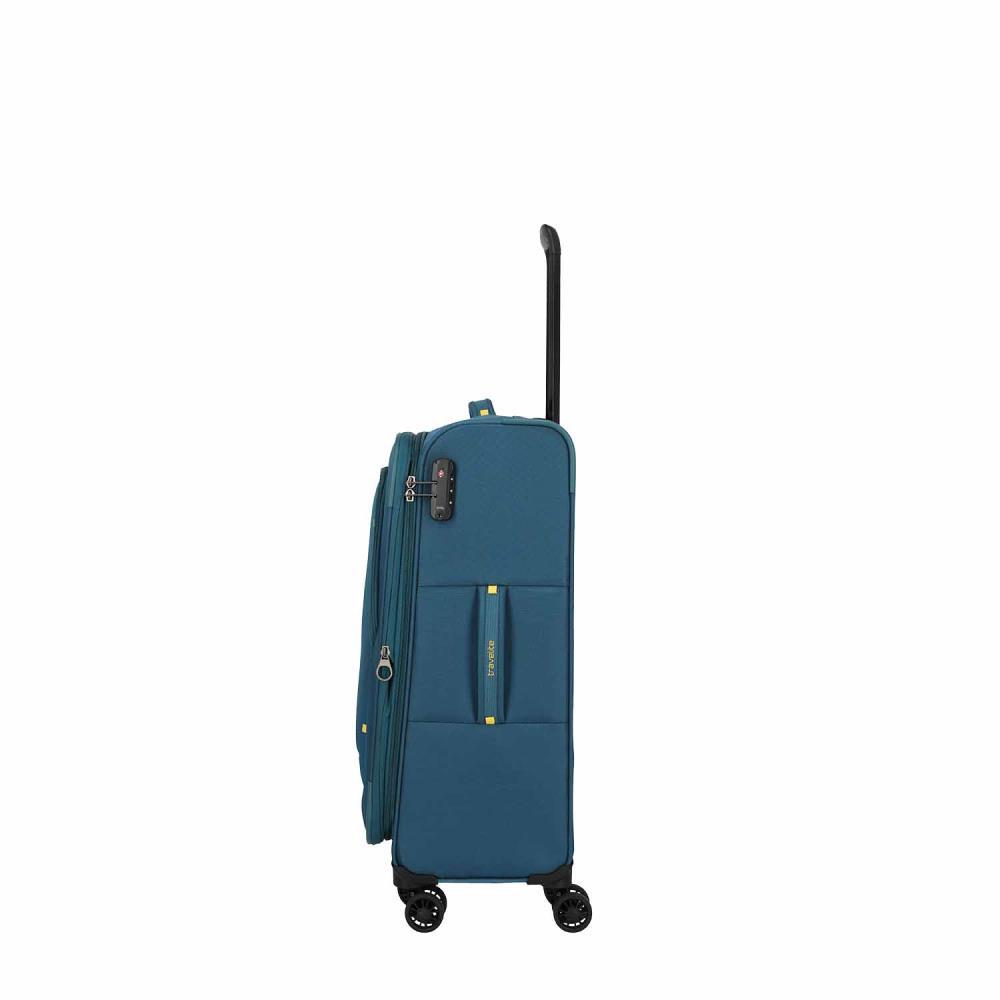 Travelite Umbria Petrol 4 Doppelrollen Trolley M 67 cm