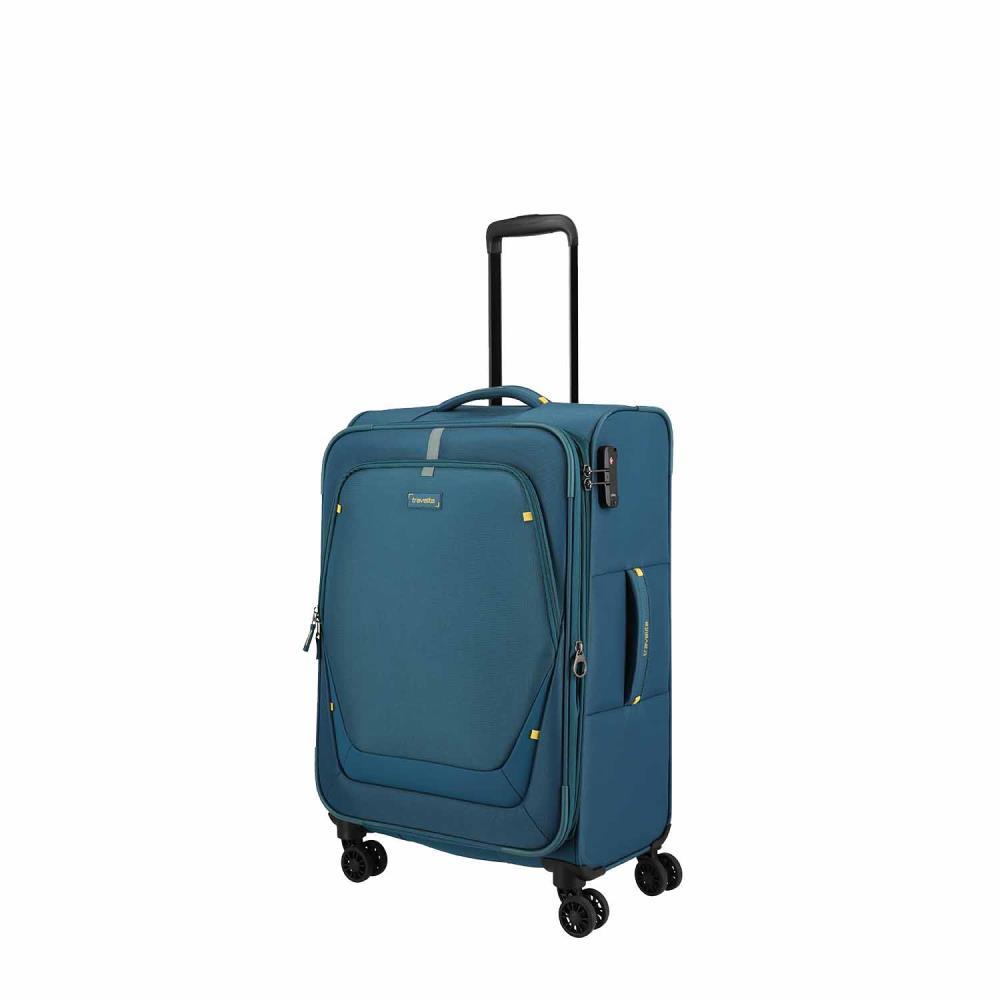 Travelite Umbria Petrol 4 Doppelrollen Trolley M 67 cm