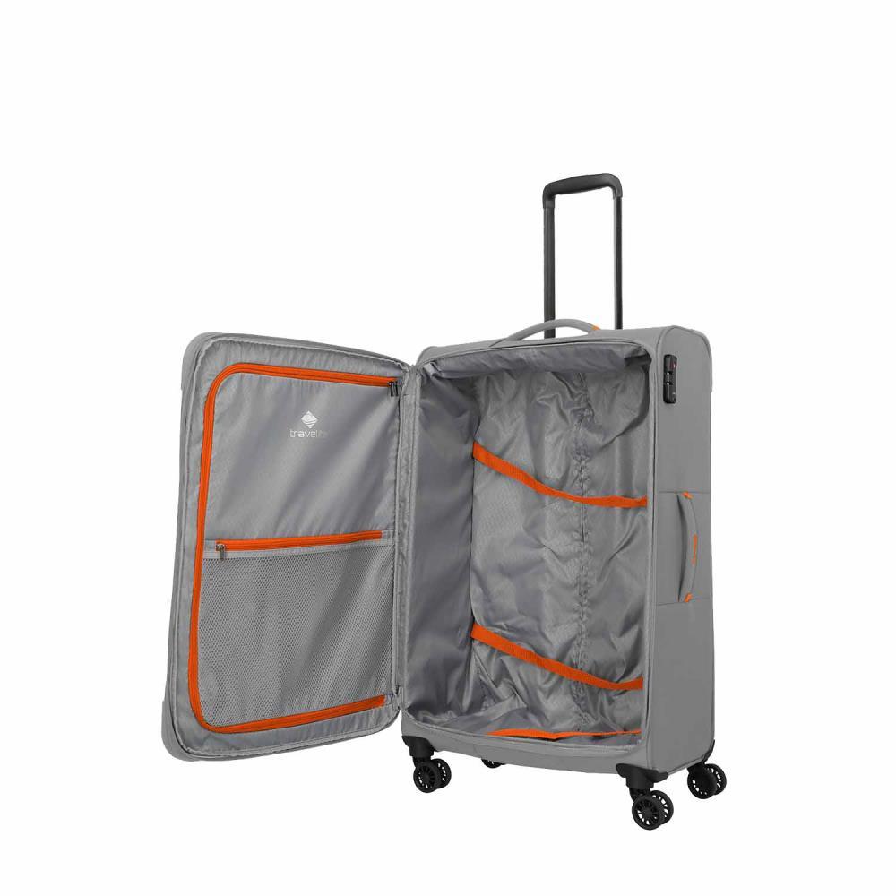 Travelite Umbria Smoky Grey 4 Doppelrollen Trolley L 77 cm
