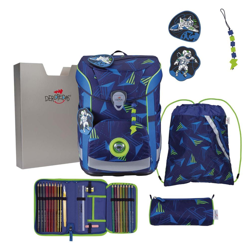 DerDieDas ErgoFlex Easy LED Exklusiv Moon Mission Schulranzen Set 5tlg.