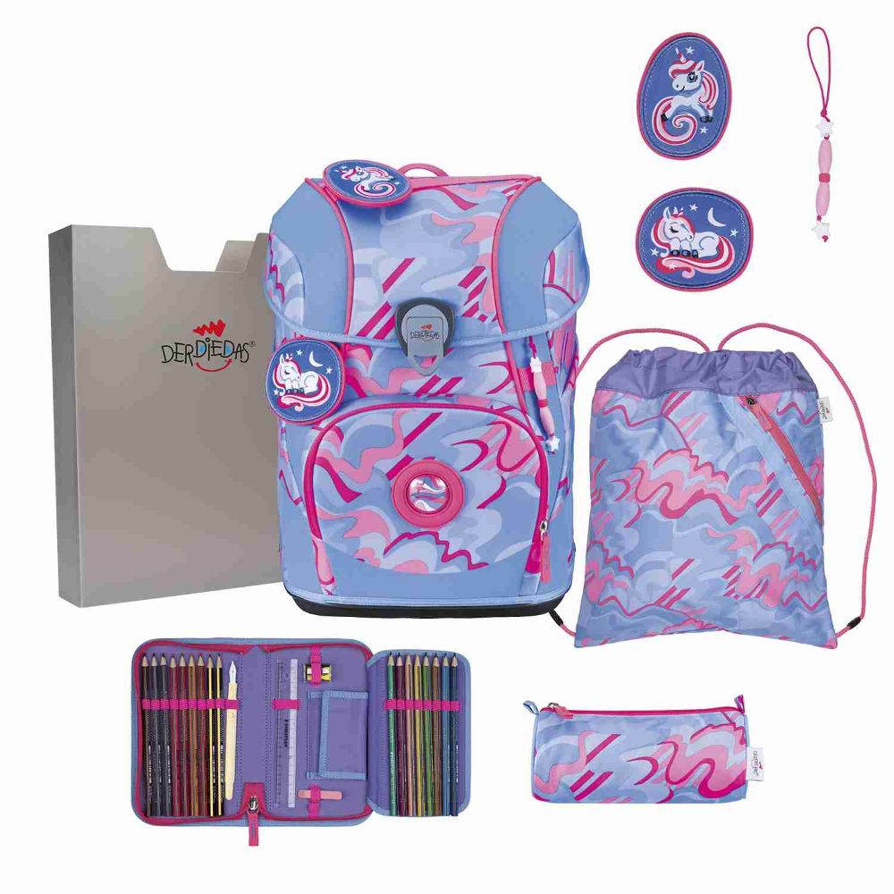 DerDieDas ErgoFlex Tiny Superflash Exklusiv Magic Unicorn Schulranzen Set 5tlg.