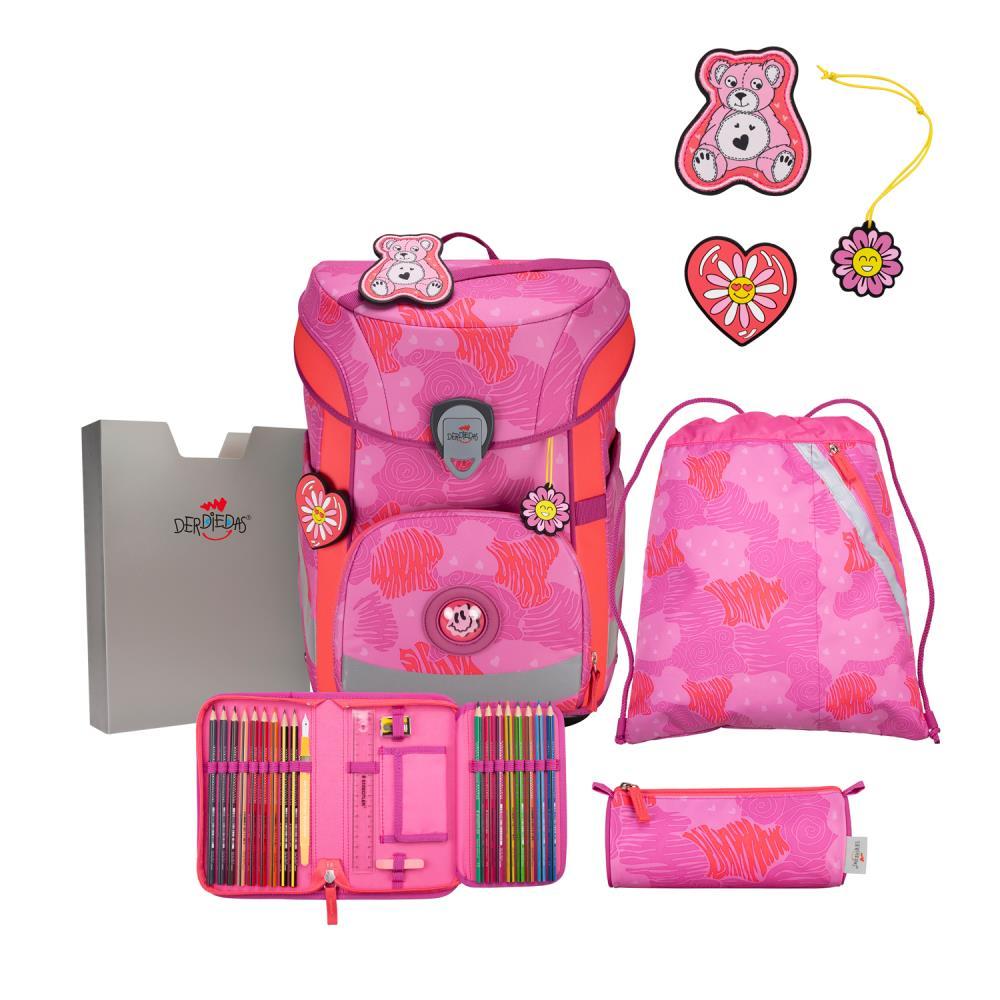 DerDieDas ErgoFlex Easy Roses Schulranzen Set 5tlg.