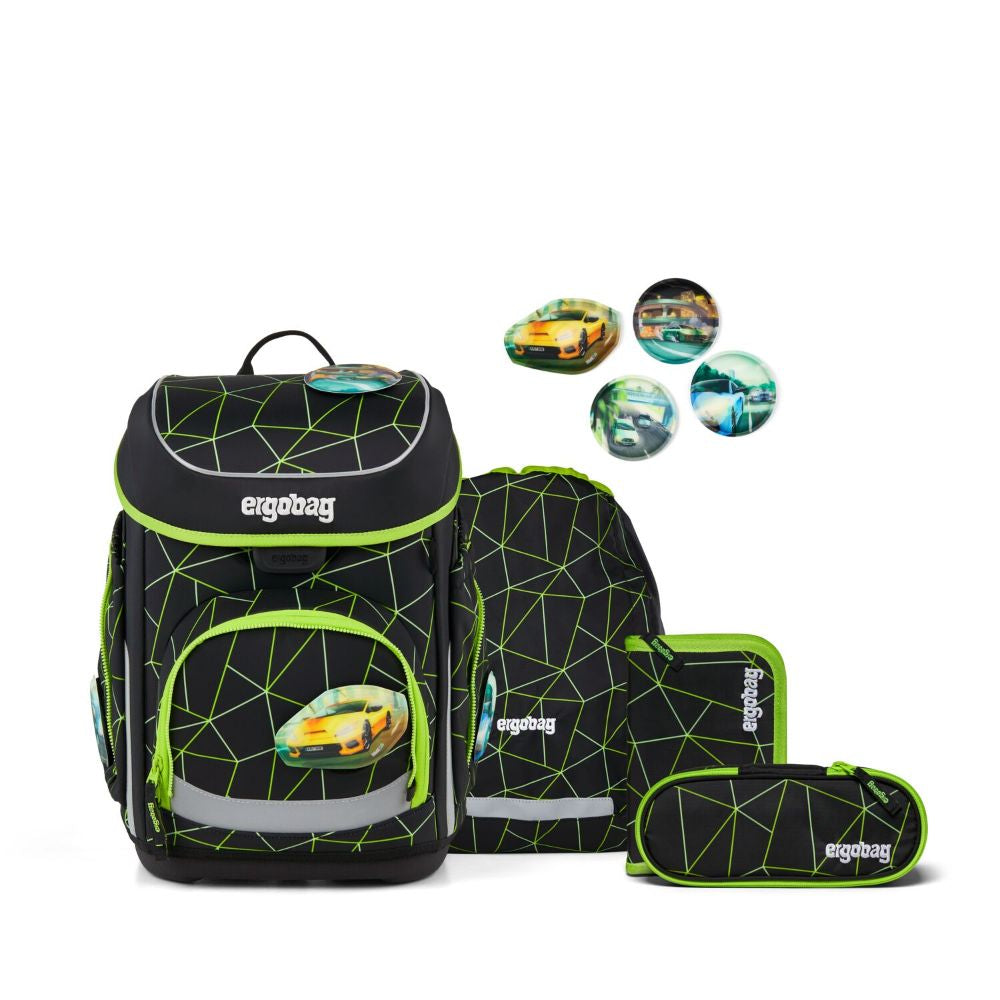 Ergobag Cubo CyBär Race Color Flash Edition Schulranzen Set 5tlg.