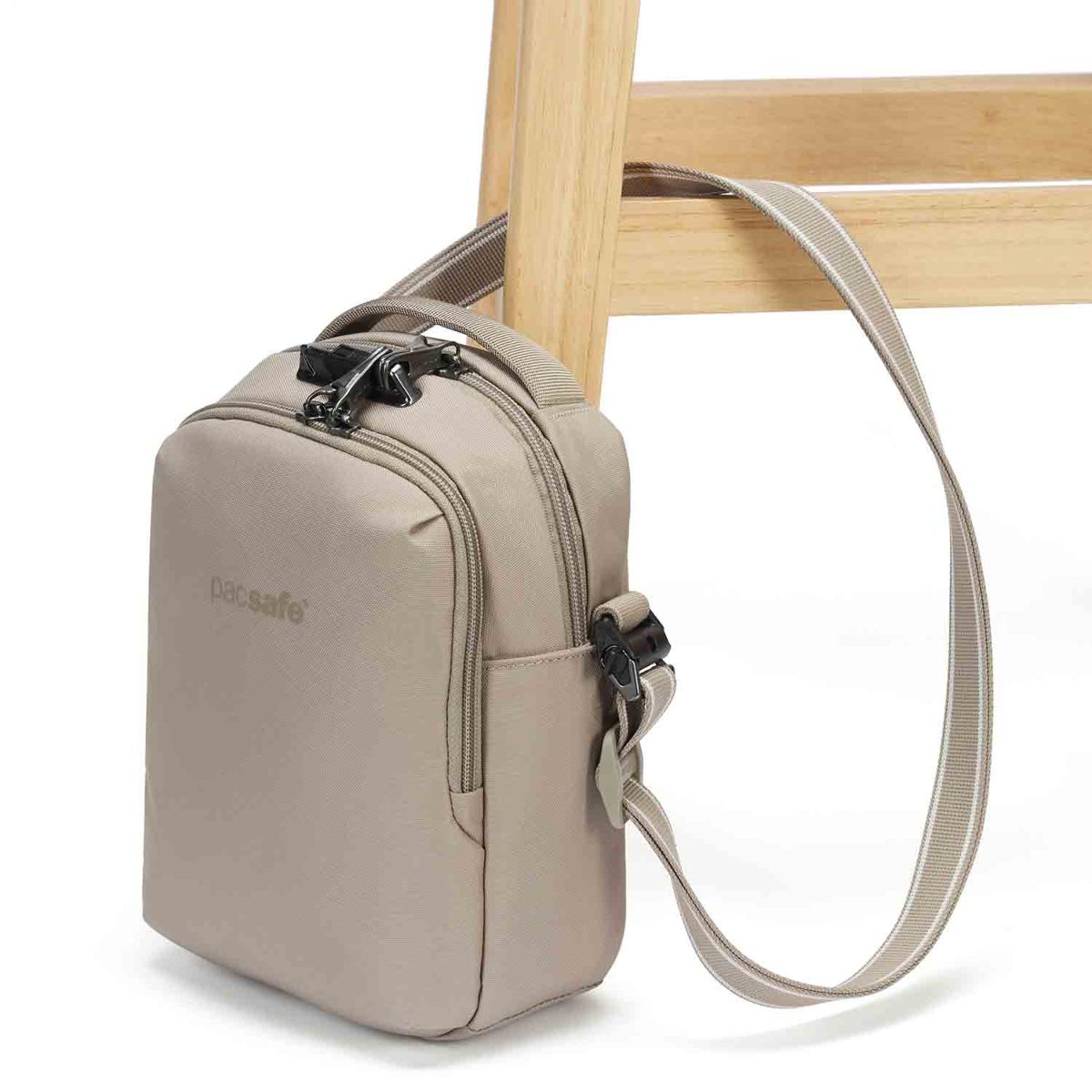 Pacsafe V Companion Beige Anti-Theft Crossbody