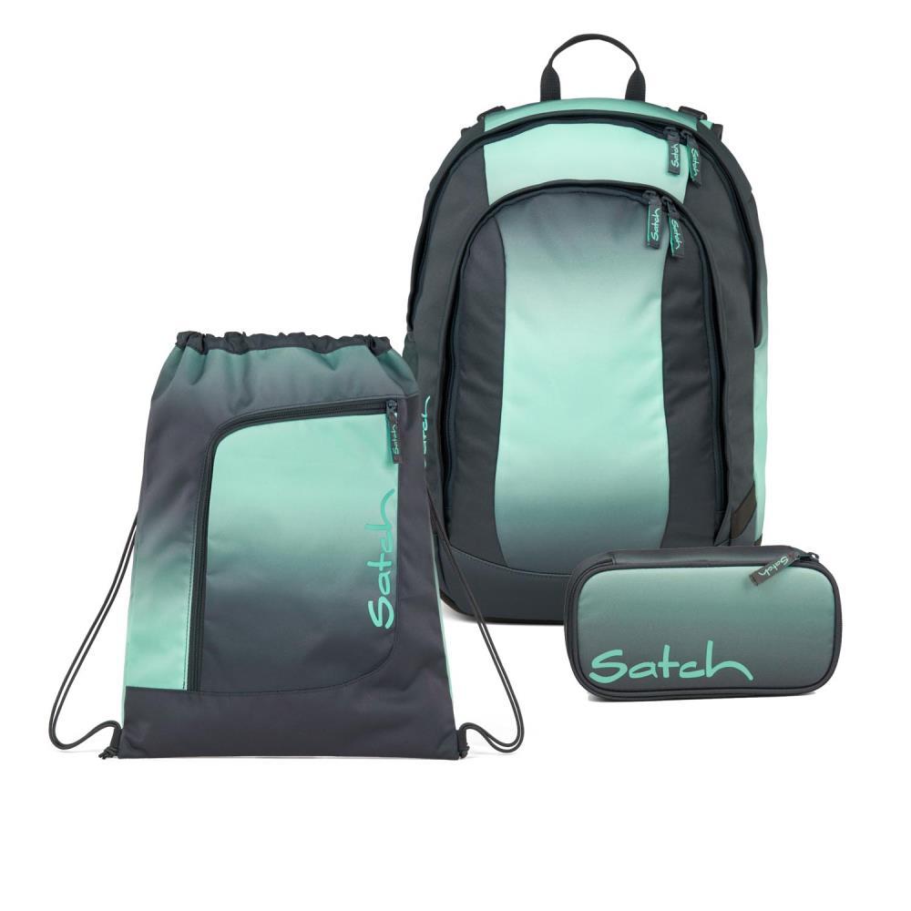 Satch Air Gradient Mint Pencil Slider Light Edition Schulrucksack Set 3tlg.