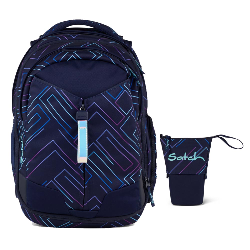 Satch Match Purple Laser Schulrucksack Set 2tlg.