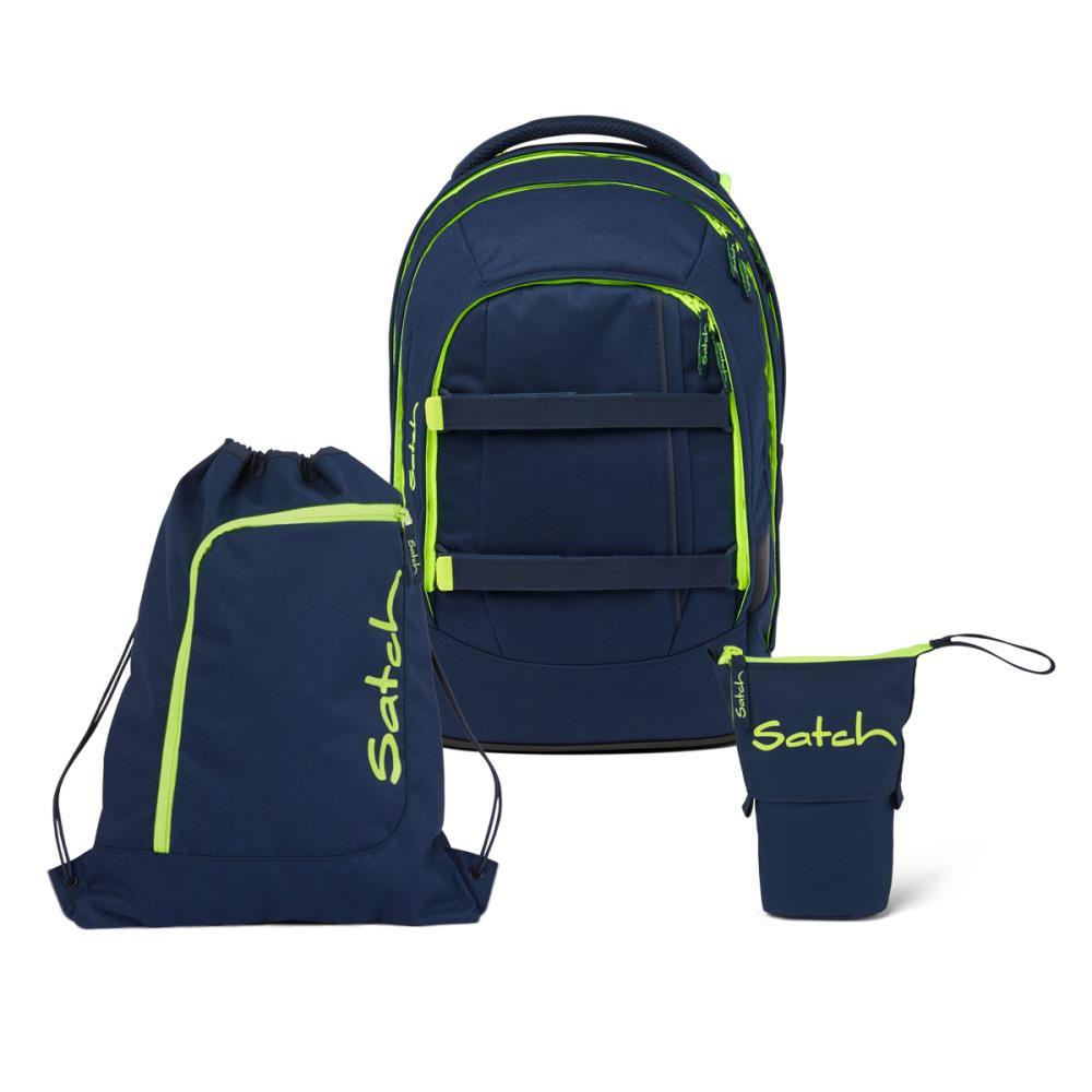 Satch Pack Toxic Yellow Pencil Slider Light Edition Schulrucksack Set 3tlg.