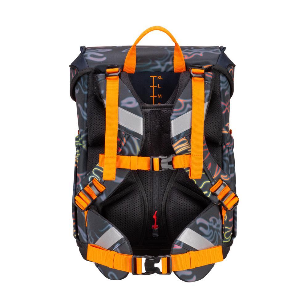 Scout Exklusiv Neo Safety Light Flames Schulranzen Set 4tlg.
