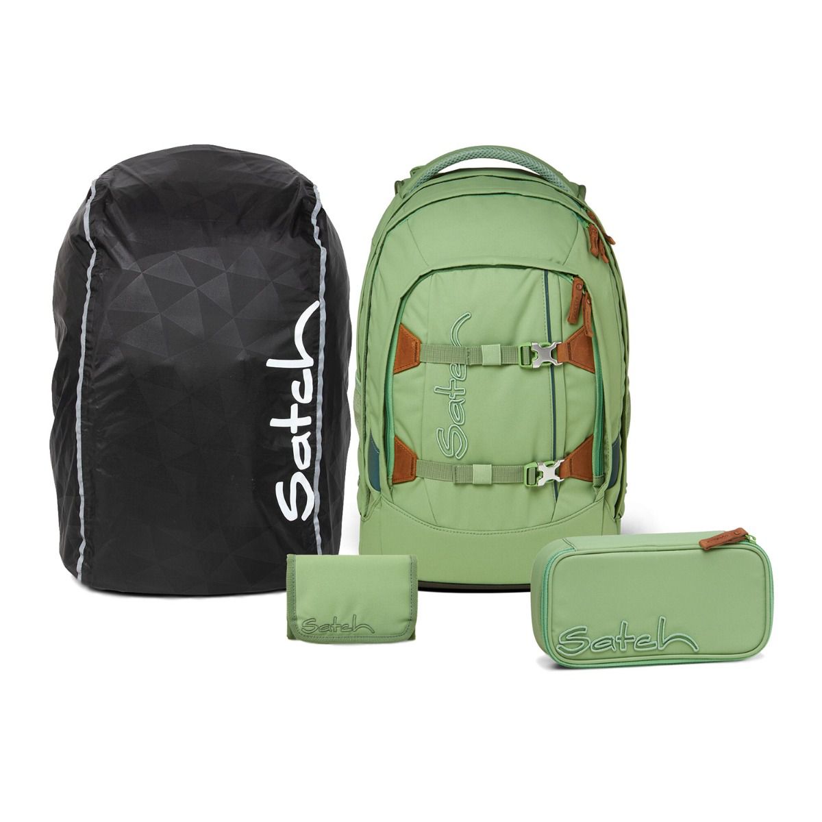 Satch Pack Nordic Jade Green Streetwalk Edition Schulrucksack Set 4tlg.