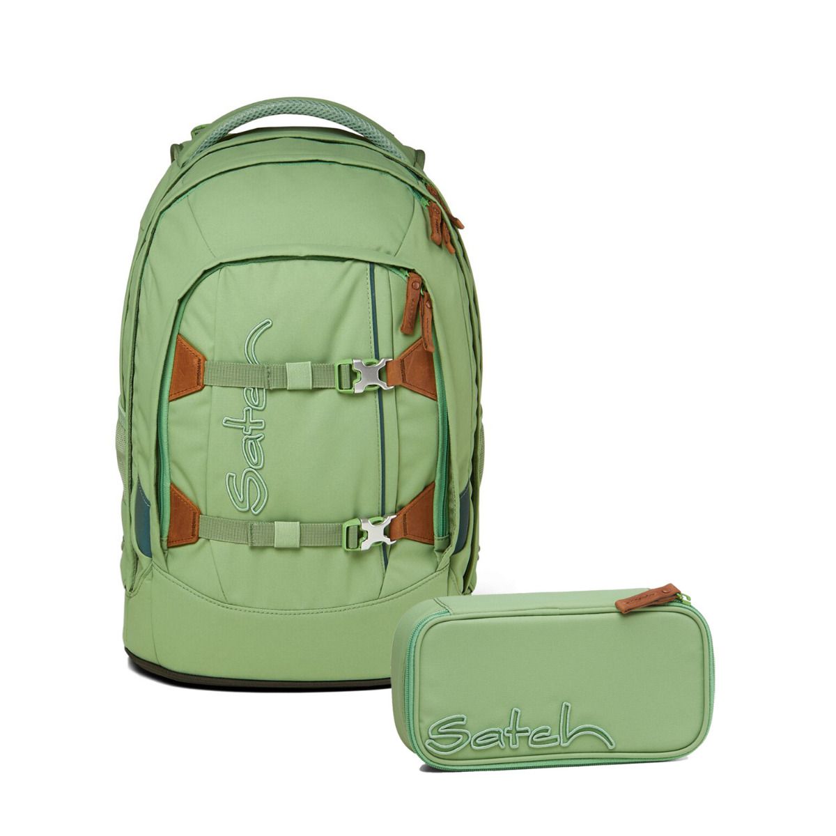 Satch Pack Nordic Jade Green Skandi Edition Schulrucksack Set 2tlg.