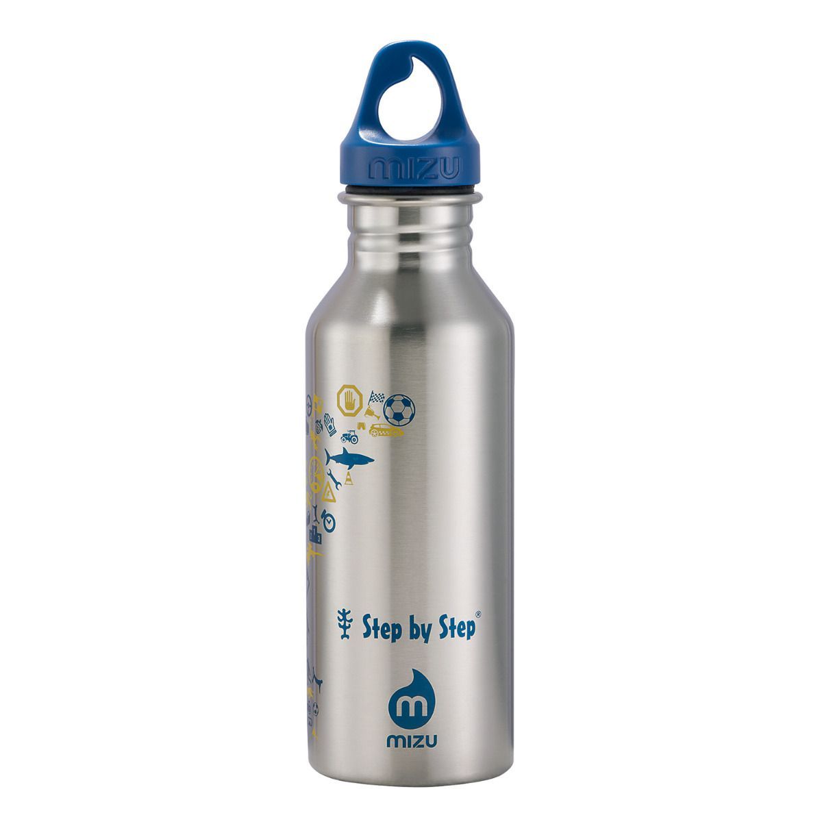 Step by Step Edelstahl Trinkflasche Blue & Yellow