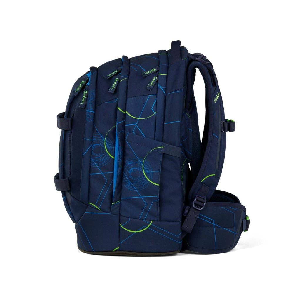 Satch Pack Blue Tech Pencil Slider Light Edition Schulrucksack Set 3tlg.