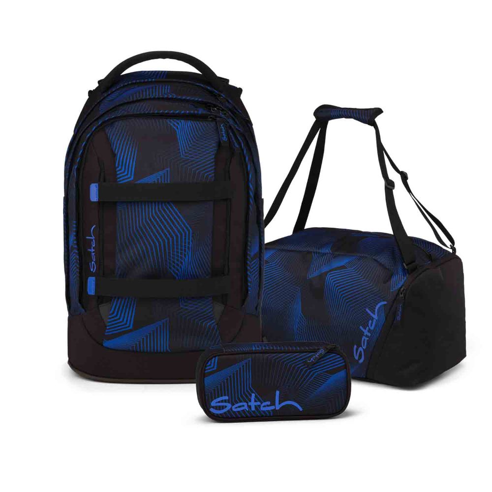 Satch Pack Seismic Blue Schulrucksack Set 3tlg.