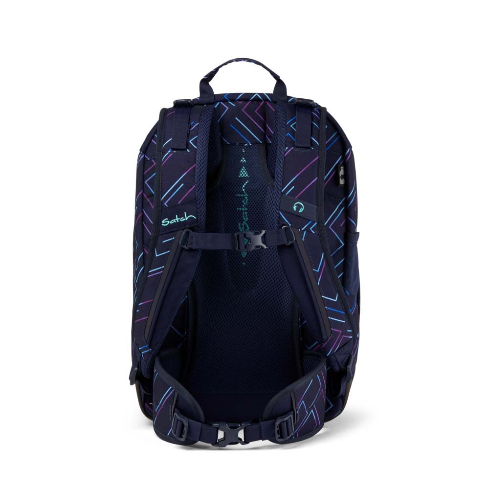 Satch Air Purple Laser Schulrucksack Set 2tlg.
