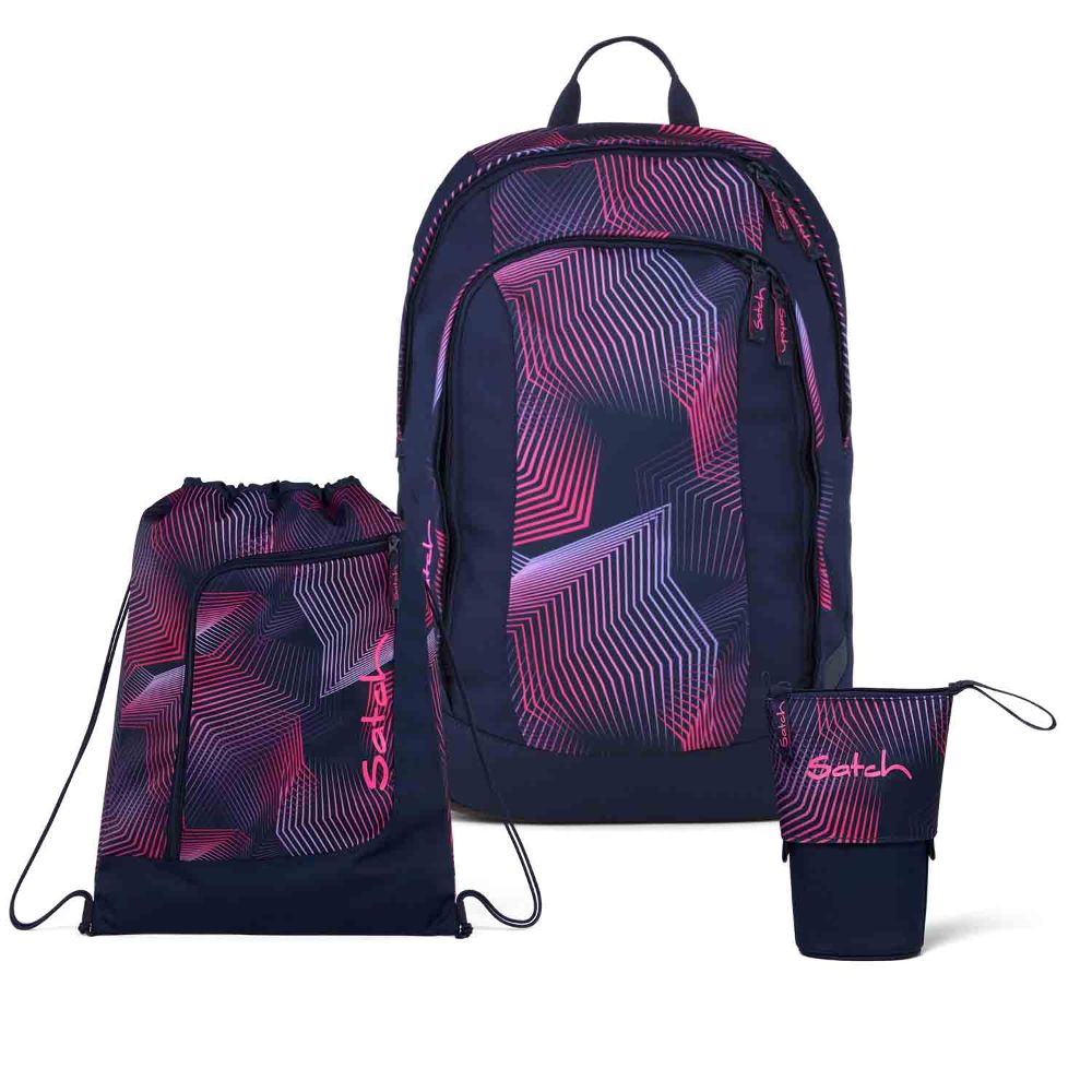 Satch Air Seismic Pink Pencil Slider Light Edition Schulrucksack Set 3tlg.