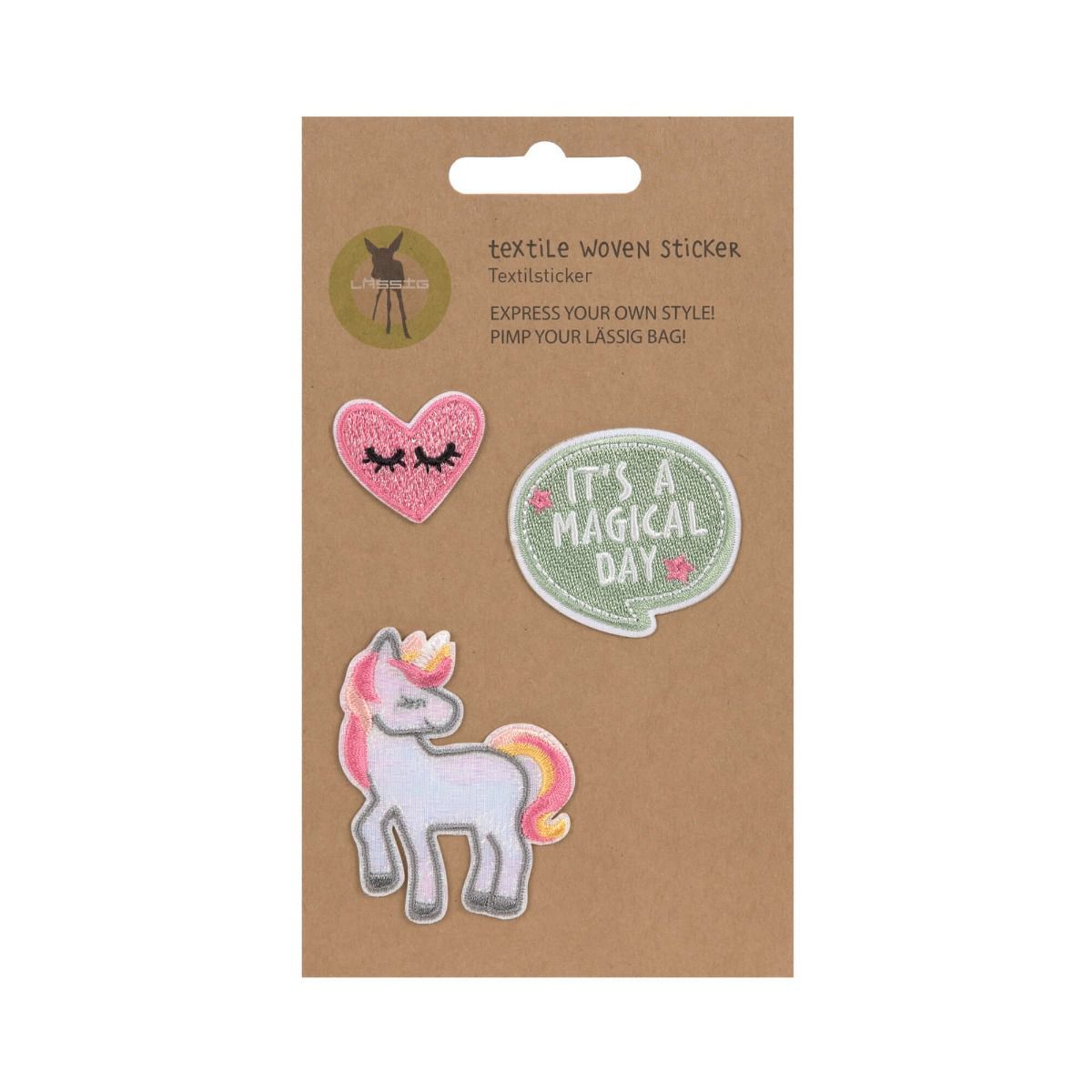 Lässig Unicorn Textil Sticker 3tlg.