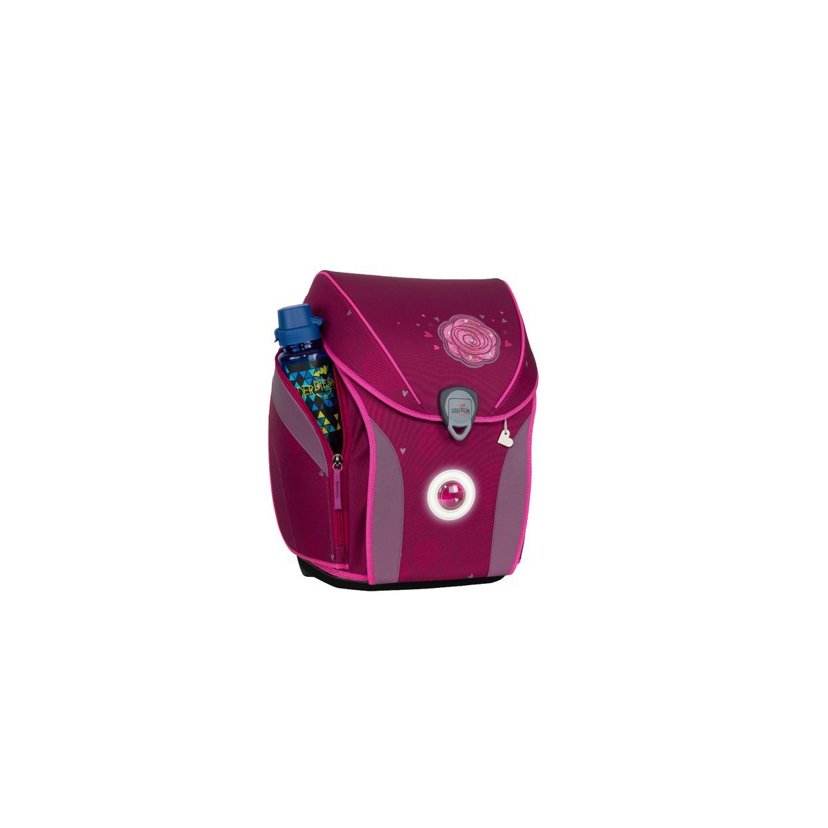 DerDieDas ErgoFlex MAX Exklusiv LED Glitter Rose Schulranzen Set 5tlg.