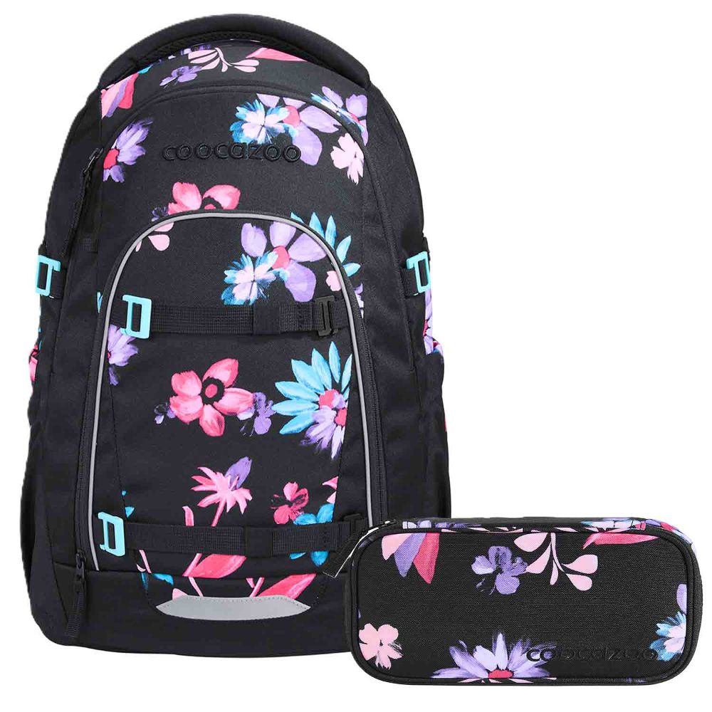Coocazoo Mate Floral Artnight Schulrucksack Set 2tlg.