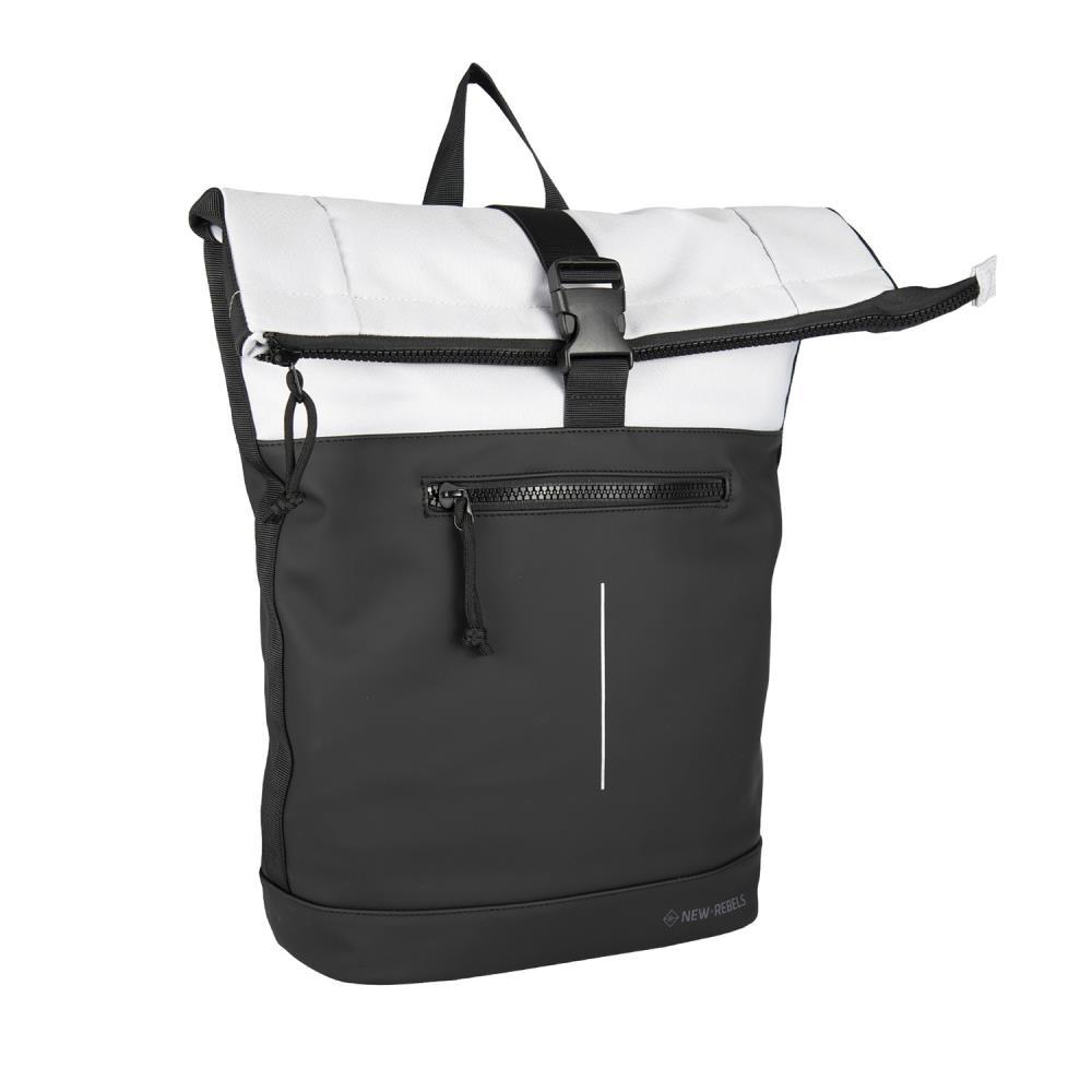 New Rebels Backham New York Black Grey Rolltop Rucksack