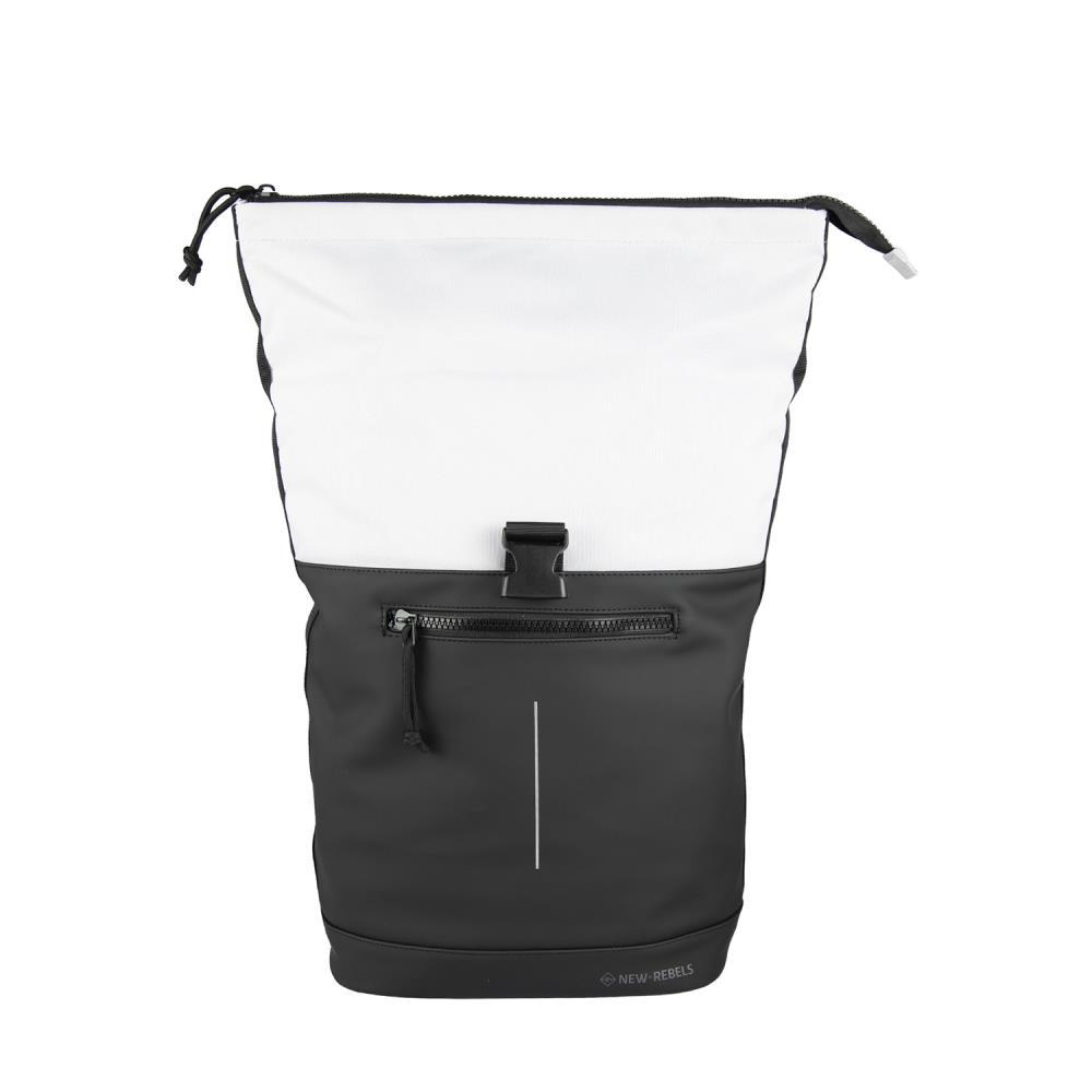 New Rebels Backham New York Black Grey Rolltop Rucksack