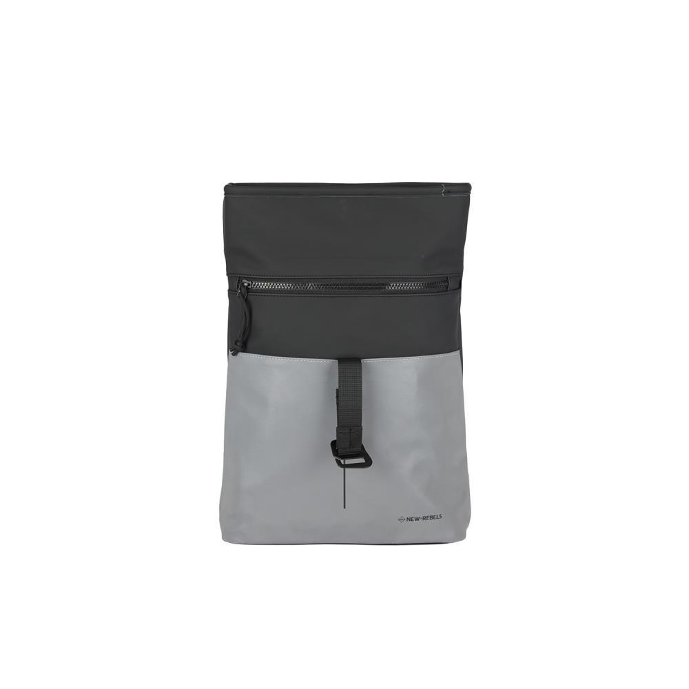 New Rebels Bowie New York Reflective Black Mini Rolltop Rucksack