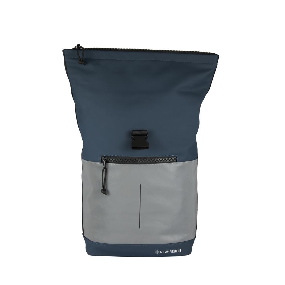 New Rebels Bowie New York Reflective Navy Rolltop Rucksack
