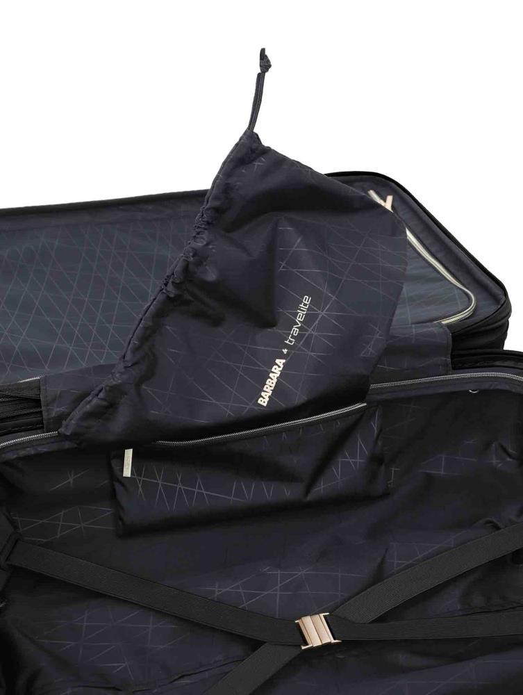 Travelite Barbara Novelty Black 4 Doppelrollen Trolley S 55 cm