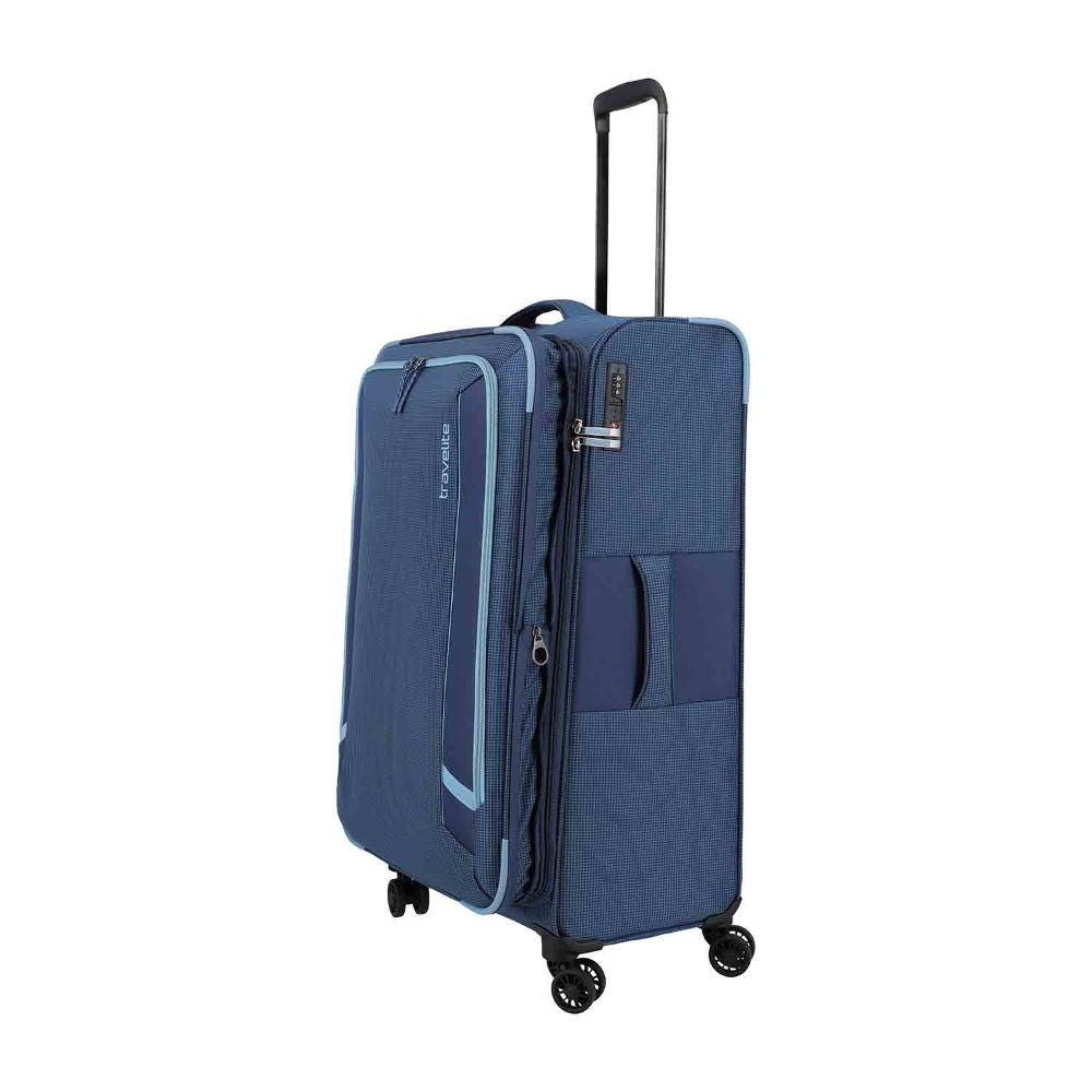 Travelite Corsiica Blue 4 Doppelrollen Trolley L 77 cm