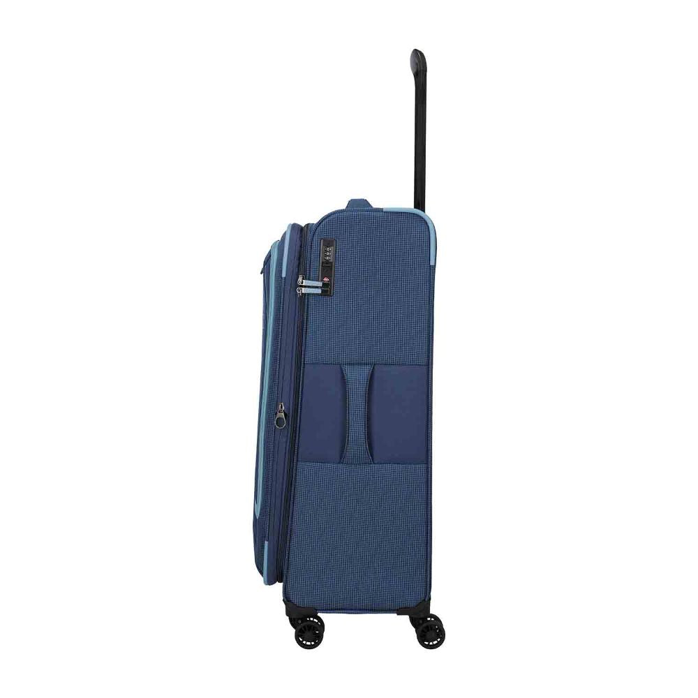 Travelite Corsiica Blue 4 Doppelrollen Trolley L 77 cm