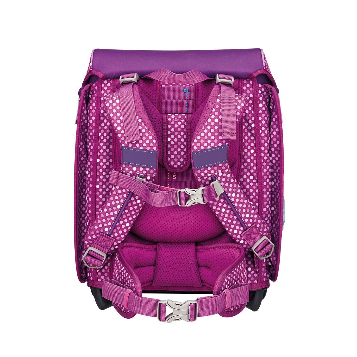 DerDieDas ErgoFlex MAX BUTTONS Purple Dots Schulranzen Set 5tlg.