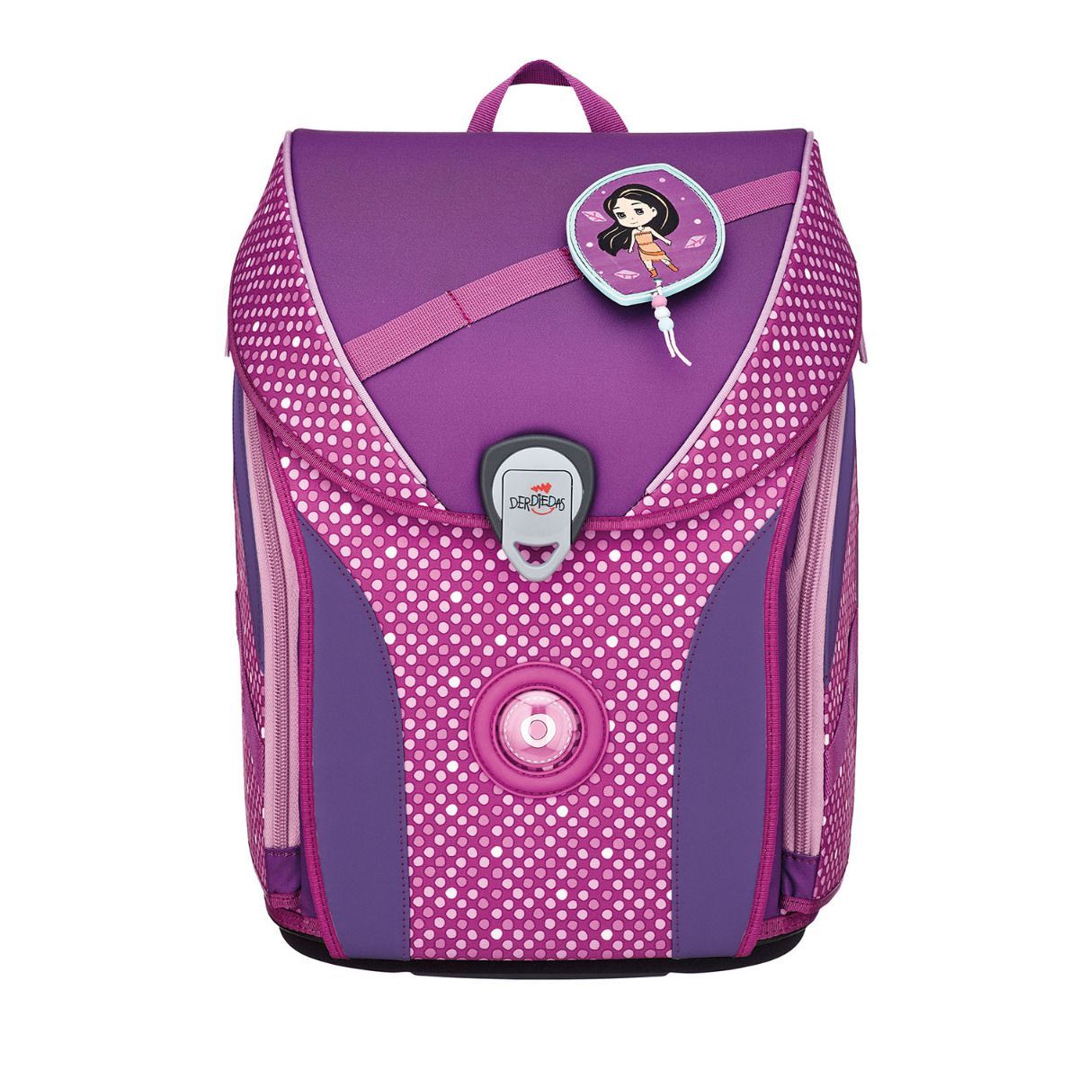 DerDieDas ErgoFlex MAX BUTTONS Purple Dots Schulranzen Set 5tlg.