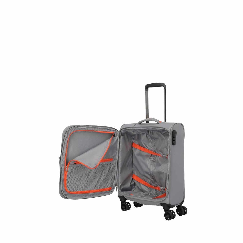 Travelite Umbria Smoky Grey 4 Doppelrollen Trolley S 55 cm